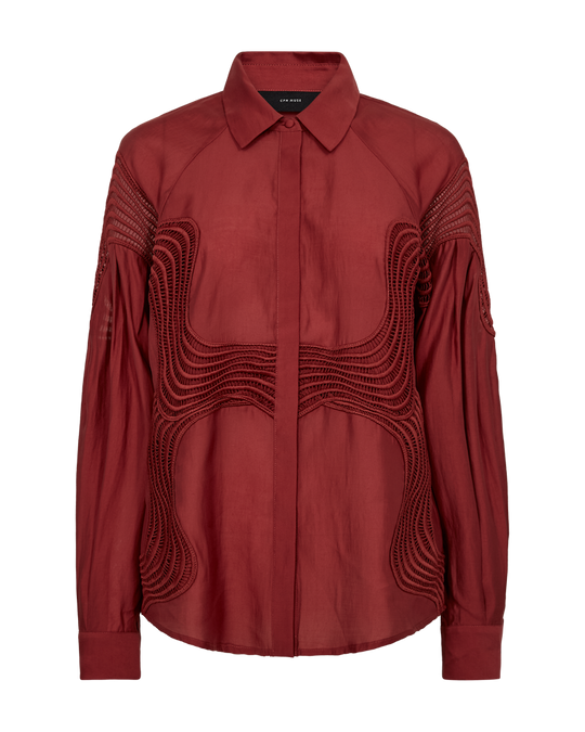 CMMOLLY – HEMD MIT SPITZE IN ROT