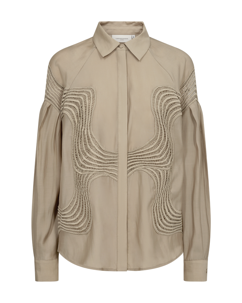CMMOLLY - HEMD MIT SPITZE IN BEIGE
