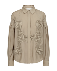 CMMOLLY - HEMD MIT SPITZE IN BEIGE