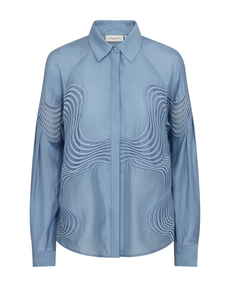 CMMOLLY - HEMD MIT SPITZE IN BLAU