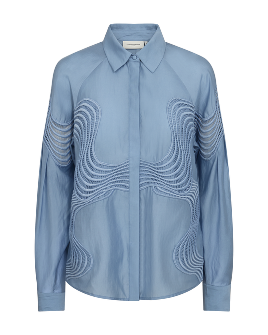 CMMOLLY - HEMD MIT SPITZE IN BLAU