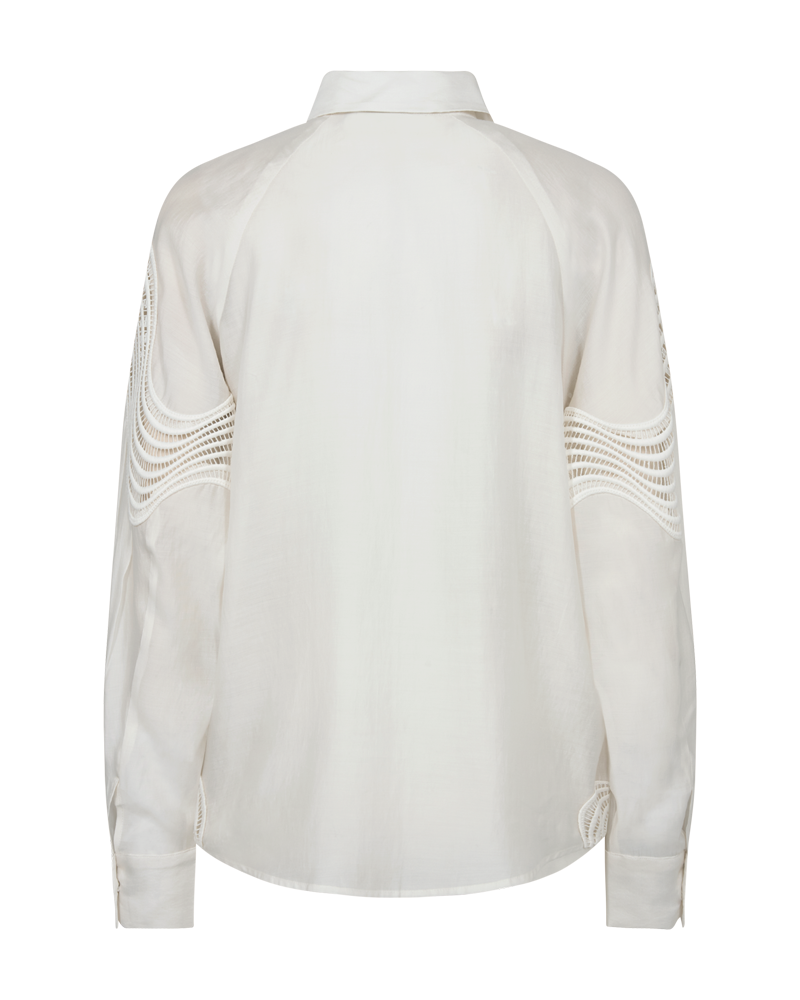 CMMOLLY - HEMD MIT SPITZE IN WOLLWEISS