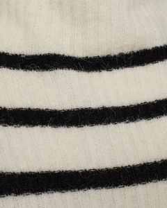 CMBIANCA - GESTREIFT PULLOVER IN SCHWARZ UND WEISS,WOLLWEISS
