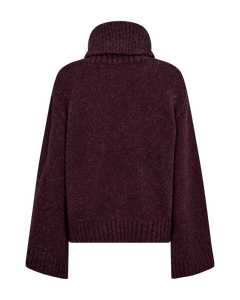 CMANDREA -STRICKPULLOVER MIT ABNEHMBAREM ROLLKRAGEN IN ROT
