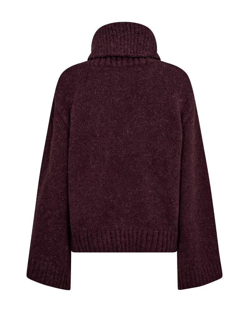CMANDREA -STRICKPULLOVER MIT ABNEHMBAREM ROLLKRAGEN IN ROT