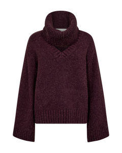 CMANDREA -STRICKPULLOVER MIT ABNEHMBAREM ROLLKRAGEN IN ROT