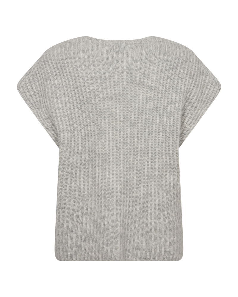 CMNUGGY - RIBBESTRICKTE WESTE IN GRAU