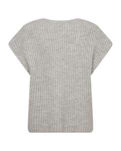 CMNUGGY - RIBBESTRICKTE WESTE IN GRAU