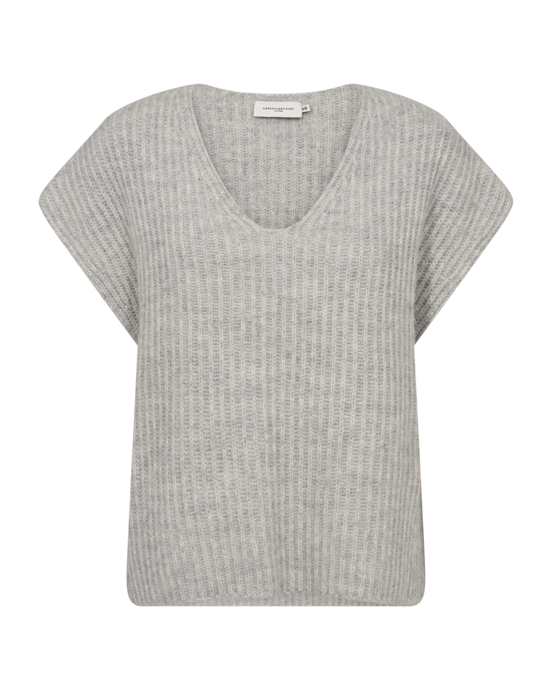 CMNUGGY - RIBBESTRICKTE WESTE IN GRAU