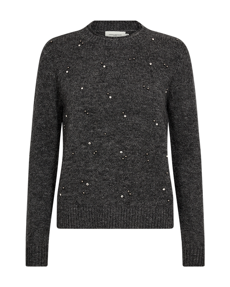 CMDIAMOND - PULLOVER MIT SIMILIST UND PERLEN IN GRAU