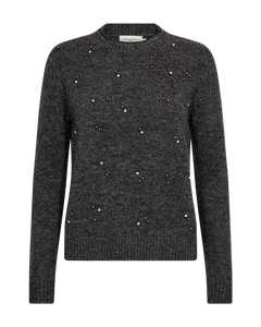 CMDIAMOND - PULLOVER MIT SIMILIST UND PERLEN IN GRAU