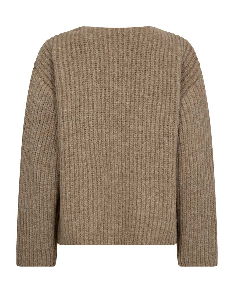 CMANDREA - RIBBESTRICKTER PULLOVER IN BEIGE
