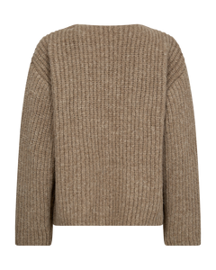 CMANDREA - RIBBESTRICKTER PULLOVER IN BEIGE