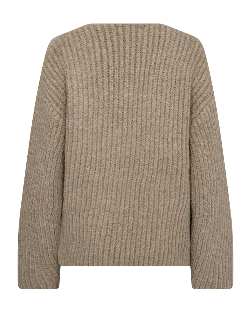 CMANDREA - RIBBESTRICKTER PULLOVER IN BEIGE