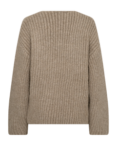 CMANDREA - RIBBESTRICKTER PULLOVER IN BEIGE