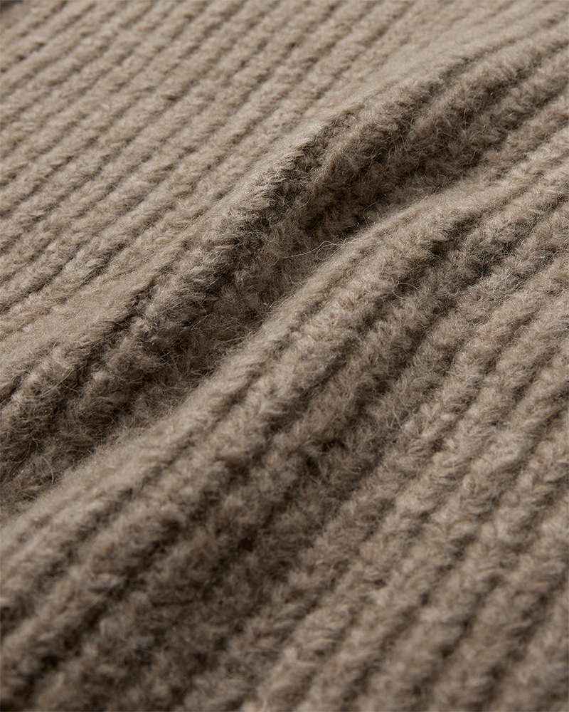 CMANDREA - RIBBESTRICKTER PULLOVER IN BEIGE