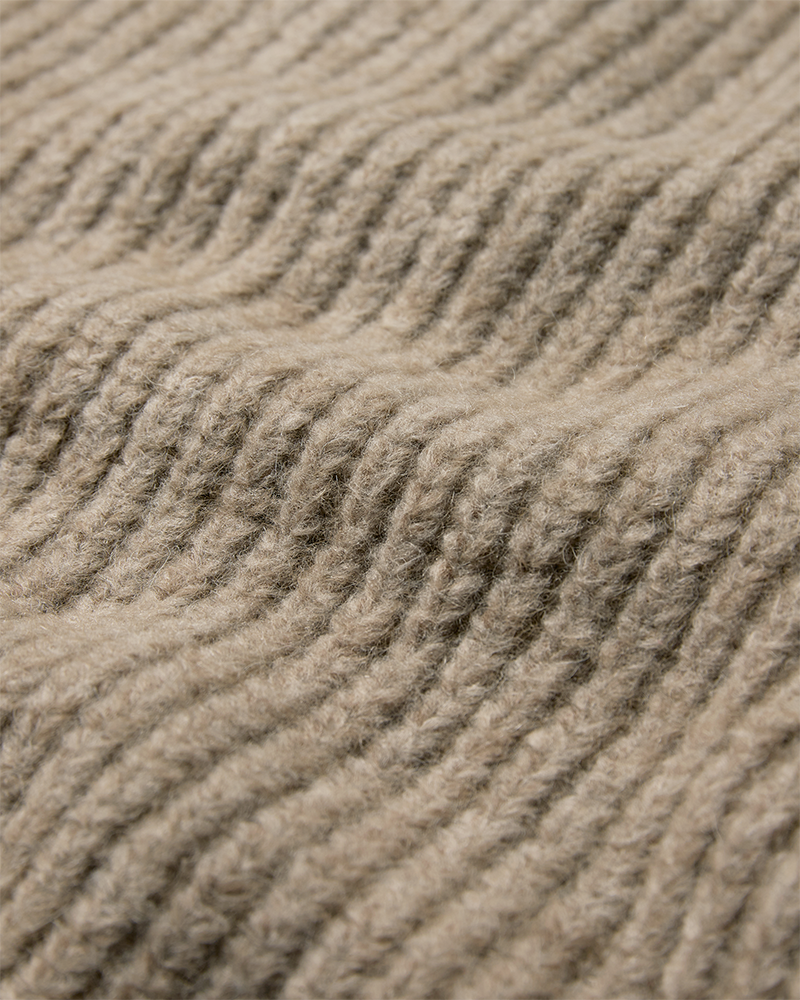CMANDREA - RIBBESTRICKTER PULLOVER IN BEIGE