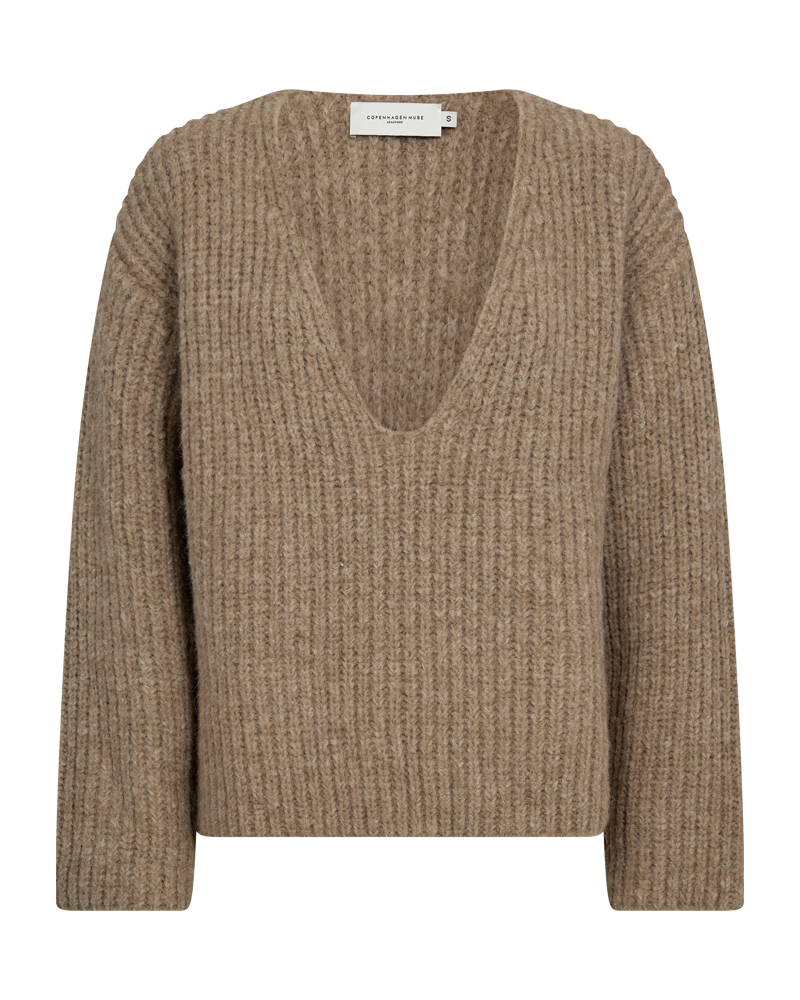 CMANDREA - RIBBESTRICKTER PULLOVER IN BEIGE