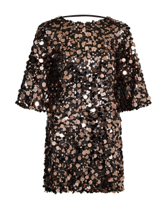 CMSEQUINCE - KLEID MIT PAILLETTEN IN BRAUN