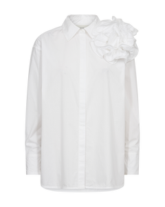 CMPOPLIN - HEMD MIT ROSETTE IN WEISS