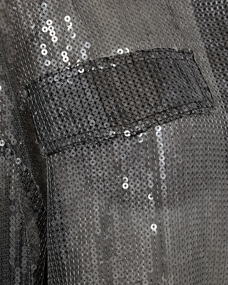 CMTRUCKER - JACKE MIT PAILLETTEN IN SILBER