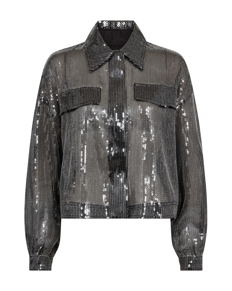 CMTRUCKER - JACKE MIT PAILLETTEN IN SILBER