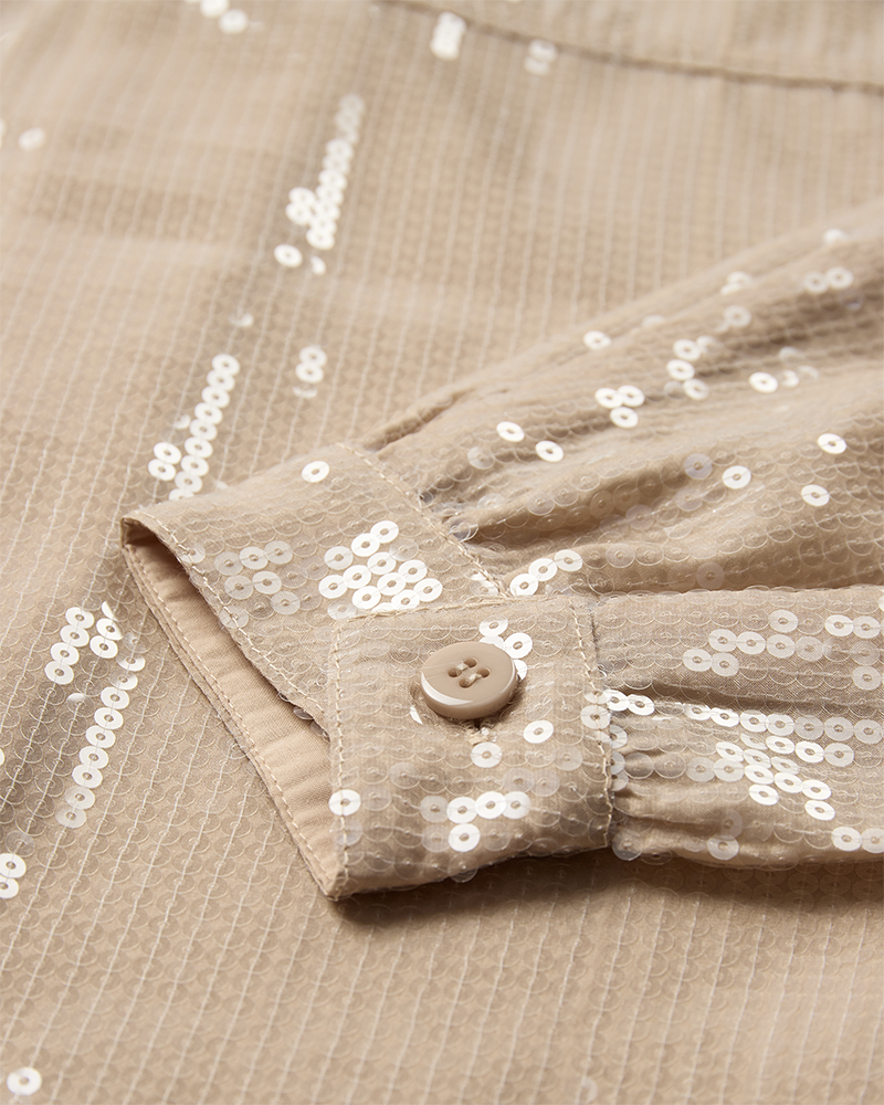 CMTRUCKER - JACKE MIT PAILLETTEN IN BEIGE