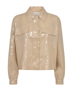 CMTRUCKER - JACKE MIT PAILLETTEN IN BEIGE