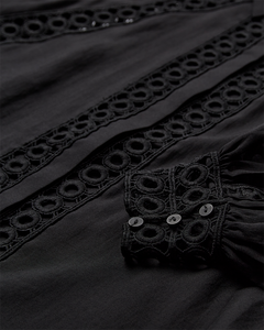 CMMOLLY - HEMD MIT SPITZE IN SCHWARZ