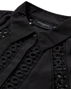 CMMOLLY - HEMD MIT SPITZE IN SCHWARZ