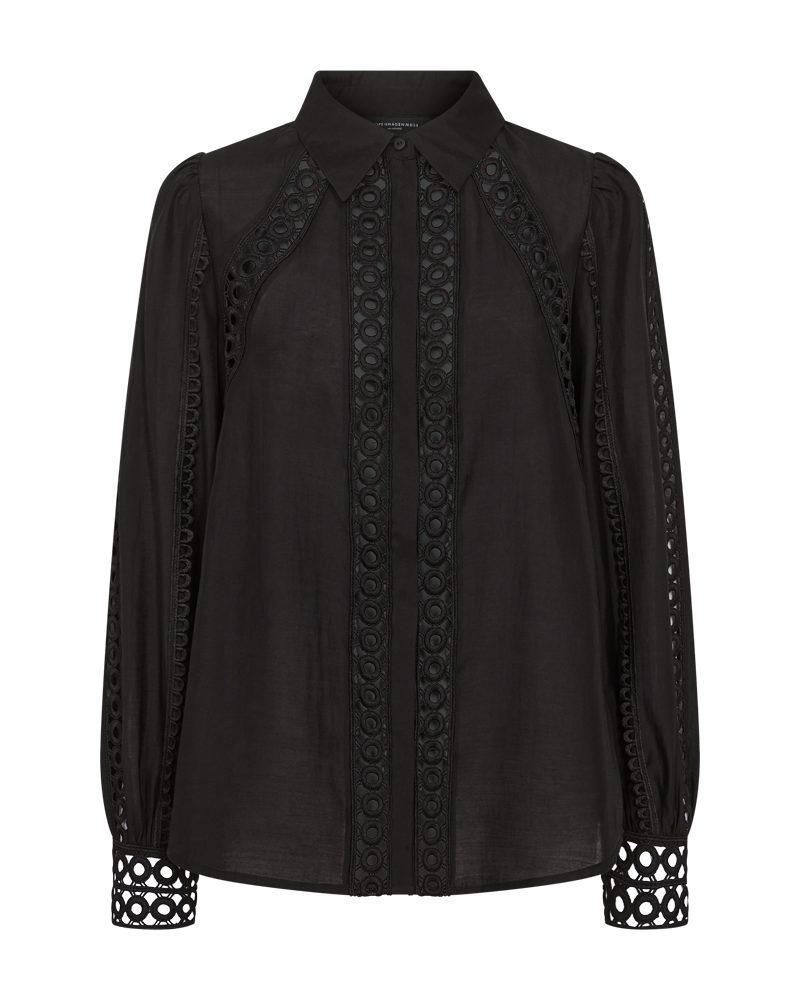 CMMOLLY - HEMD MIT SPITZE IN SCHWARZ