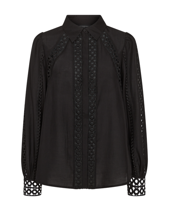 CMMOLLY - HEMD MIT SPITZE IN SCHWARZ