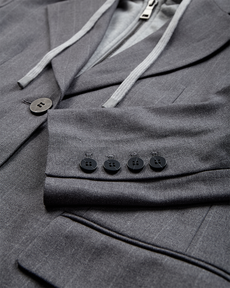 CMTAILOR – HOODIE-BLAZER IN GRAU