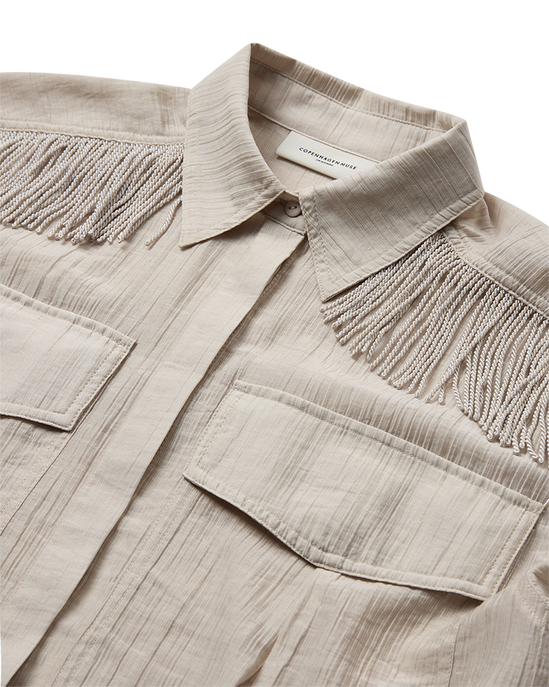CMPOPSY - HEMD MIT FRANSEN IN BEIGE