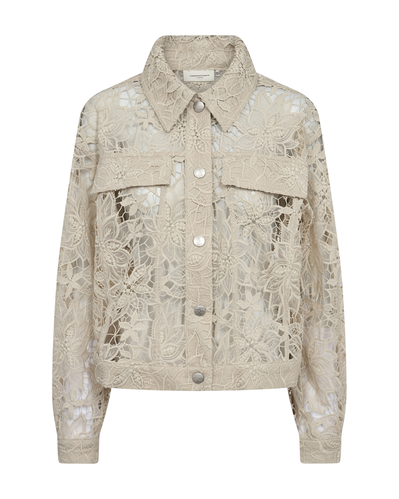 CMLACEY - JACKE MIT SPITZE IN BEIGE