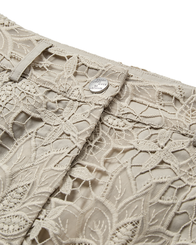 CMLACEY - ROCK MIT SPITZE IN BEIGE