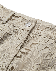 CMLACEY - ROCK MIT SPITZE IN BEIGE