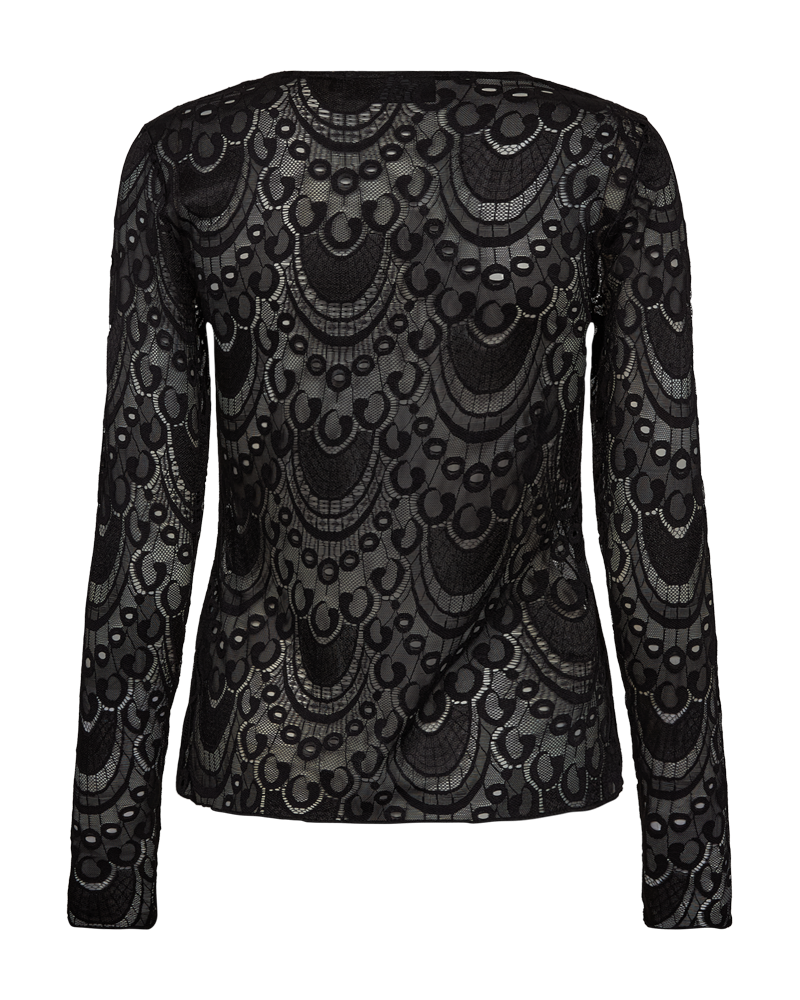 CMLACIE – BLUSE MIT SPITZE IN SCHWARZ