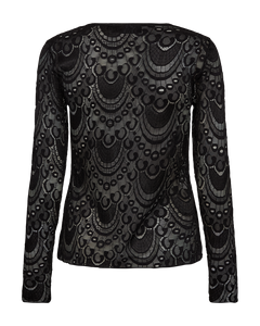 CMLACIE – BLUSE MIT SPITZE IN SCHWARZ