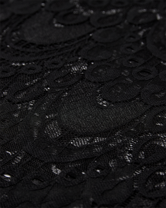 CMLACIE – BLUSE MIT SPITZE IN SCHWARZ