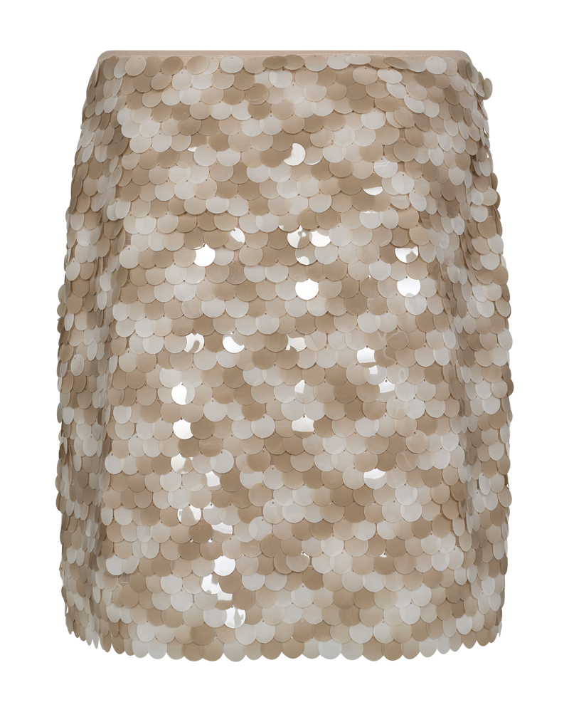 CMSEQUINCE - ROCK MIT PAILLETTEN IN BEIGE