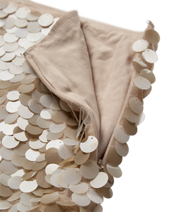 CMSEQUINCE - ROCK MIT PAILLETTEN IN BEIGE