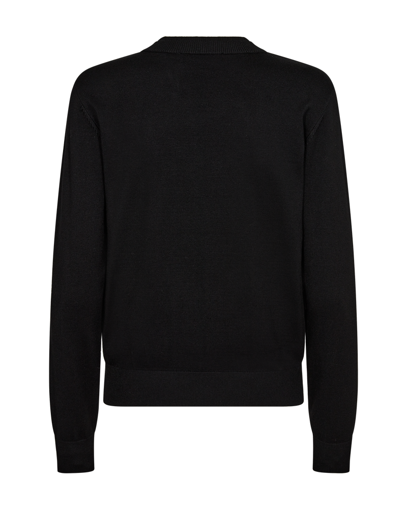 CMVERAN - PULLOVER MIT PAILLETTEN UND SMILEY-STREIFEN IN SCHWARZ