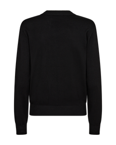 CMVERAN - PULLOVER MIT PAILLETTEN UND SMILEY-STREIFEN IN SCHWARZ