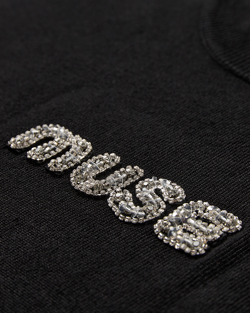 CMVERAN - PULLOVER MIT PAILLETTEN UND SMILEY-STREIFEN IN SCHWARZ