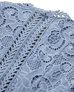 CMLANLY - BLUSE MIT SPITZE IN BLAU