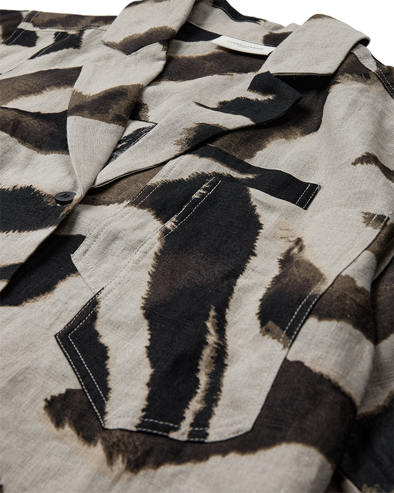 CMNATULI - KURZES HEMD IN BEIGE UND SCHWARZ