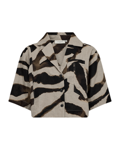 CMNATULI - KURZES HEMD IN BEIGE UND SCHWARZ