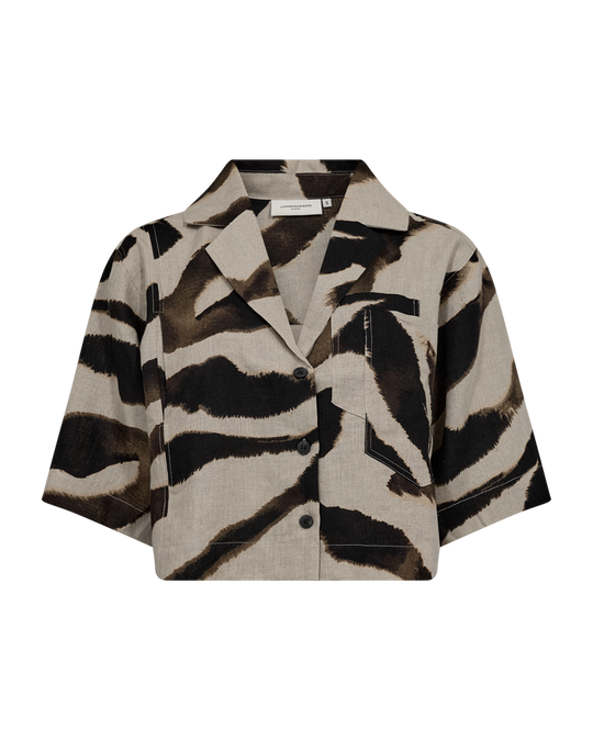 CMNATULI - KURZES HEMD IN BEIGE UND SCHWARZ