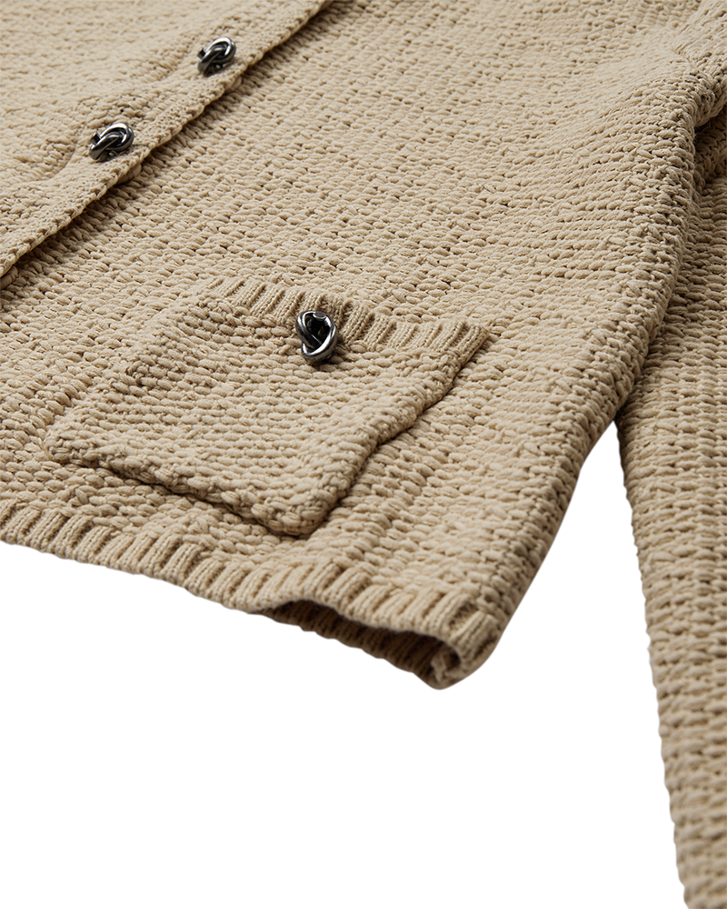 CMFIONA - GESTRICKTE STRICKJACKE IN BEIGE